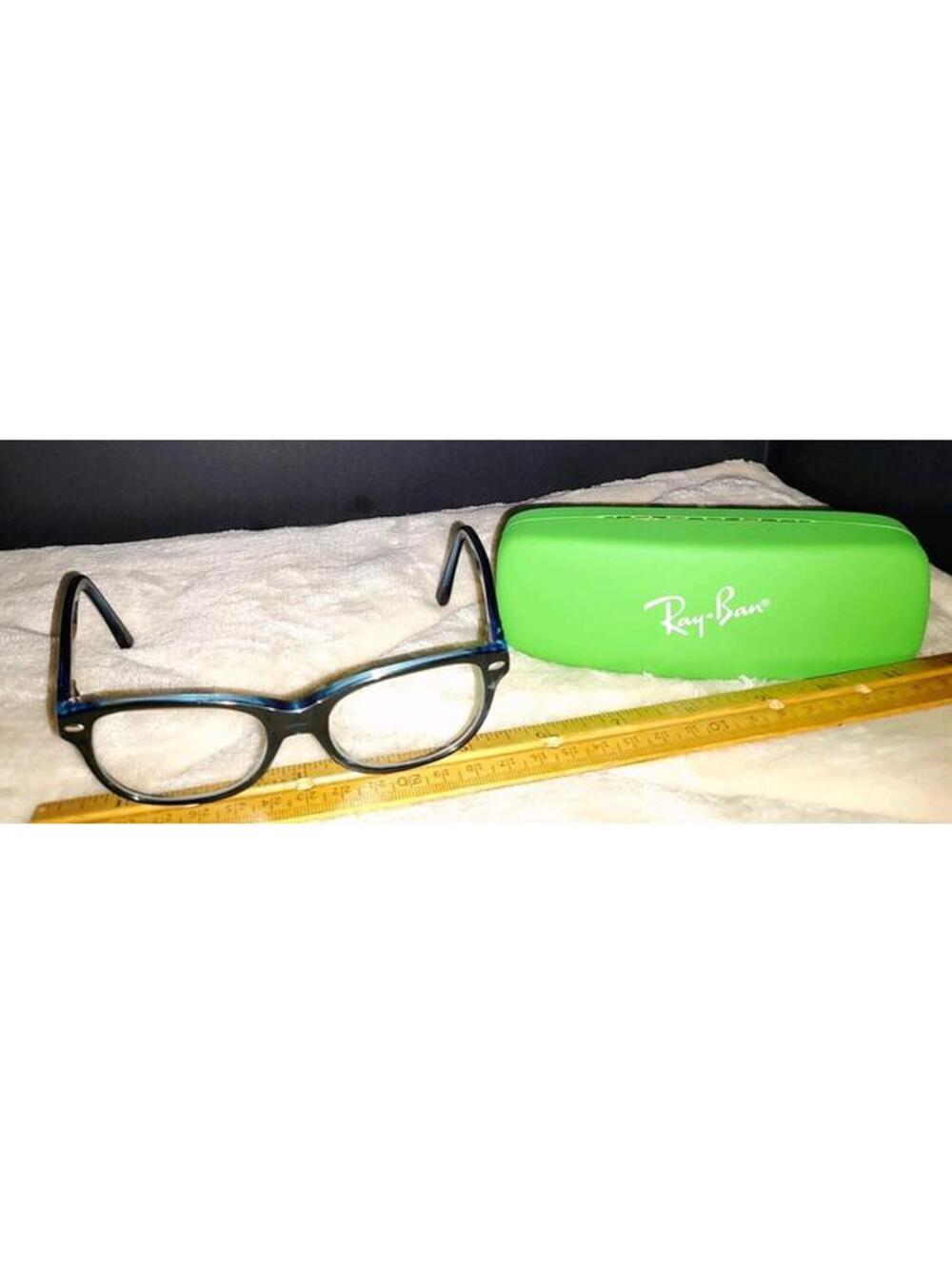 Ray Ban Kids RB 1530 3665 48-16-130 Flex Hinge Black Blue Green Glases & Case